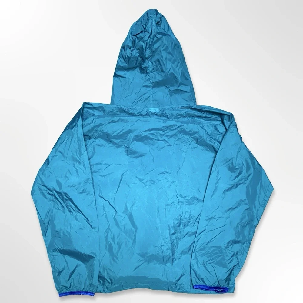 Vintage Sierra Designs Hooded Windbreaker Jacket Men's Large Teal Blue Nylon 90s